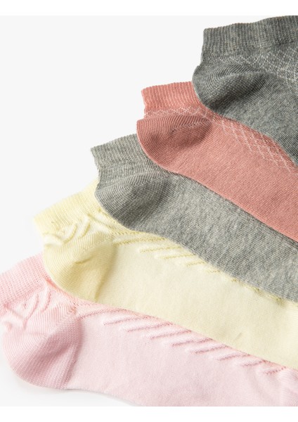 5'li Patik Çorap Seti Dokulu Çok Renkli modelleri