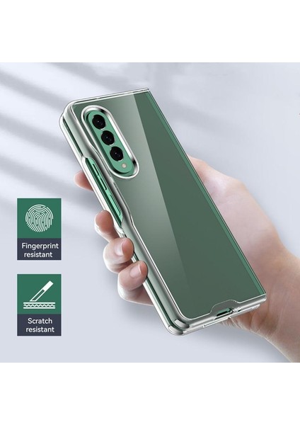 Samsung Galaxy Z Fold 3 Sert Kristal Kapak Koruma Kılıf - Şeffaf