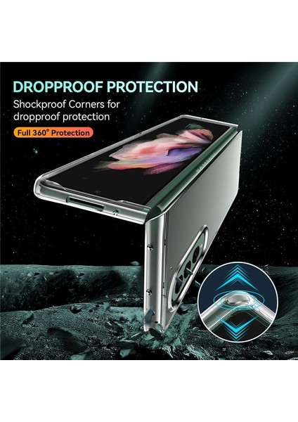 Samsung Galaxy Z Fold 3 Sert Kristal Kapak Koruma Kılıf - Şeffaf modelleri