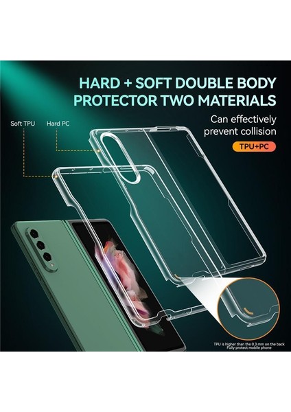 Samsung Galaxy Z Fold 3 Sert Kristal Kapak Koruma Kılıf - Şeffaf fırsatları