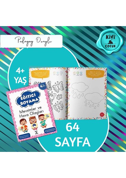 Uçan Balina Eğitici Boyama Mevsimler ve Hava Olayları Ktp - Ayşen Oy