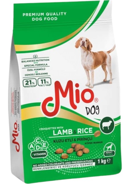 Kuzu Etli Pirinçli Yetişkin Köpek Maması - 1 kg - Mio Adult 1 kg Köpek - Kuzu & Pirinçli