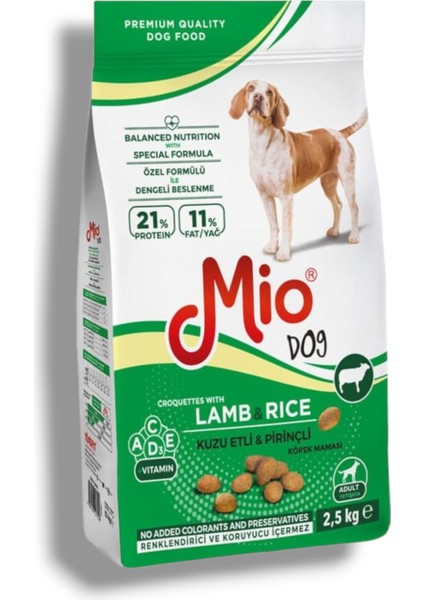 Kuzu Etli Pirinçli Yetişkin Köpek Maması - 2,5 kg - Mio Adult 2,5 kg Köpek - Kuzu & Pirinçli