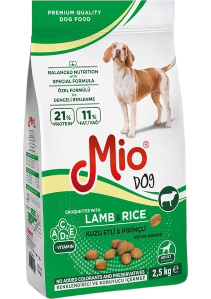 Kuzu Etli Pirinçli Yetişkin Köpek Maması - 2,5 kg - Mio Adult 2,5 kg Köpek - Kuzu & Pirinçli