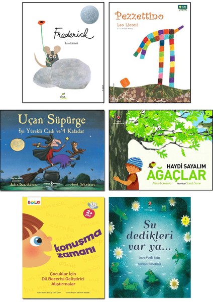 Elma Çocuk – Frederick + Pezzettino / Leo Lionni + Uçan Süpürge + Haydi Sayalım Ağaçlar + Konuşma Zamanı + Su Dedikleri Var Ya - 6 Kitap Çocuk Öykü Seti