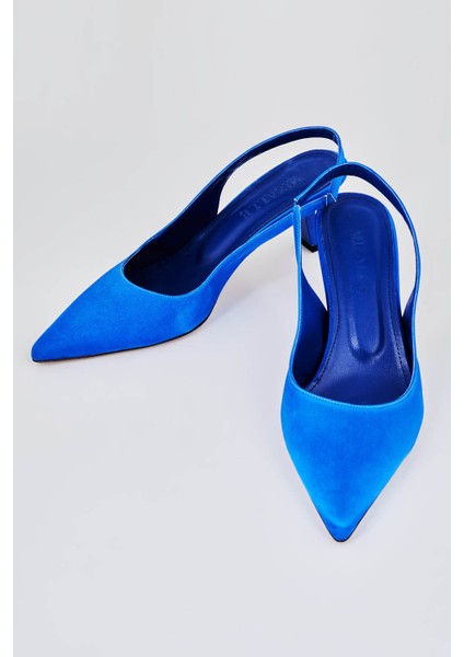 Arkası Açık Saks Stiletto