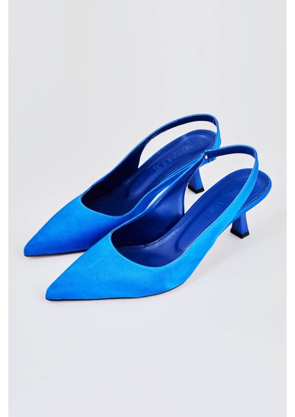 Arkası Açık Saks Stiletto