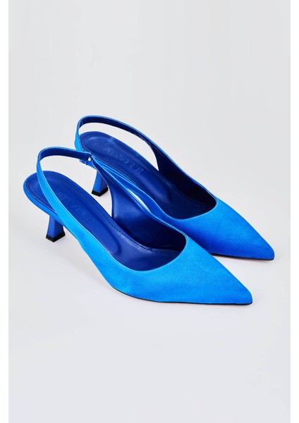 Arkası Açık Saks Stiletto