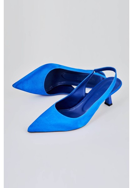 Arkası Açık Saks Stiletto