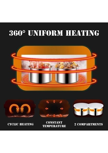 Arabanızda Yiyecekleri Isıtmak Için Taşınabilir Kişisel Öğle Yemeği Kutusu (Yurt Dışından) fırsatları