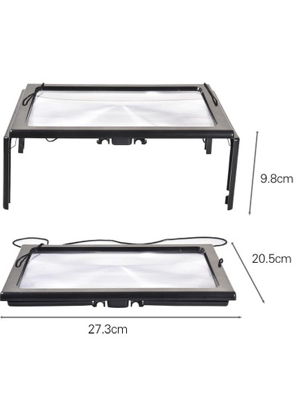 Tam Sayfa Okuma Büyüteci LED Işık Hediye Büyüteç Tam Sayfa 3D Katlanır Stand Büyüteç (Yurt Dışından) fırsatları