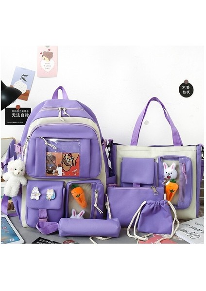 Sırt Çantası Dört Set Okul Çantası Ortaokul Öğrencileri Hafif Ilkokul Öğrencileri Okul Büyük Kapasiteli Çift Omuz Ders Kitabı Çantası (Yurt Dışından)