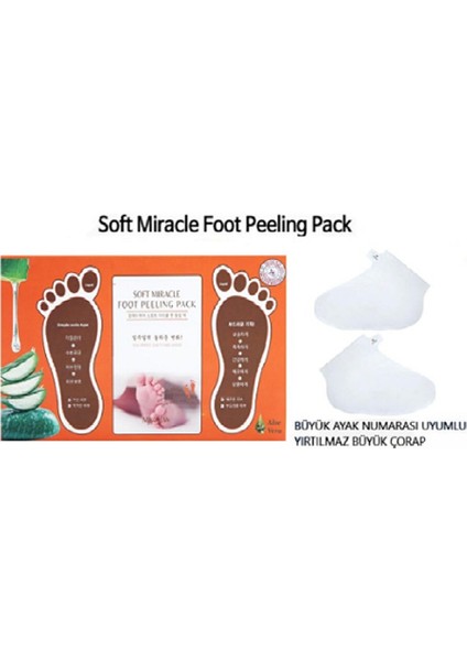3'lü Aleovera Ayak Soyucu Çorap Ölü Derileri Soyan Ayak Çorabı Peeling Maskesi - 3 Adet