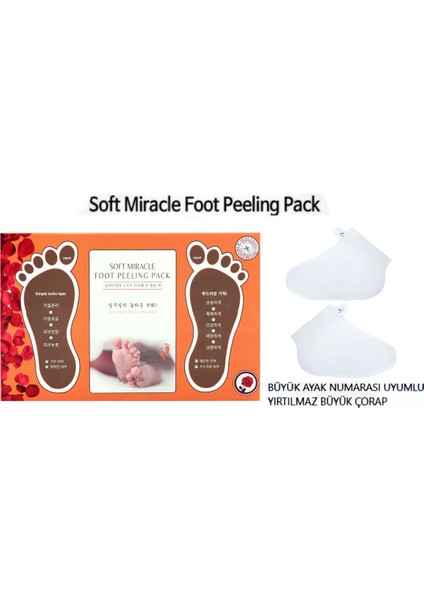 2'li Gül Ayak Soyucu Çorap Ölü Derileri Soyan Ayak Çorabı Peeling Maskesi - 2 Adet 2limjkoreangülayakmaske