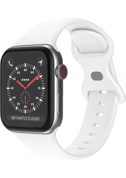 Apple Watch 1, 2, 3, 4, 5, 6, 7, Se Silikon Kordon Kayış - S-M Beden 42/44/45MM - Beyaz