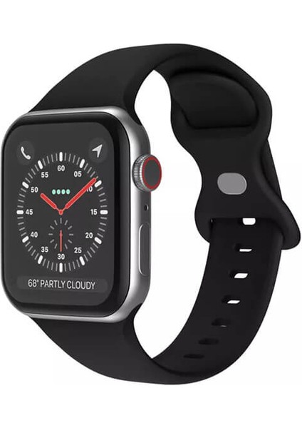 Apple Watch 1, 2, 3, 4, 5, 6, 7, Se Silikon Kordon Kayış - S-M Beden 42/44/45MM - Siyah