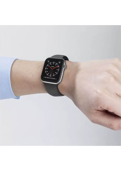 Apple Watch 1, 2, 3, 4, 5, 6, 7, Se Silikon Kordon Kayış - S-M Beden 42/44/45MM - Siyah