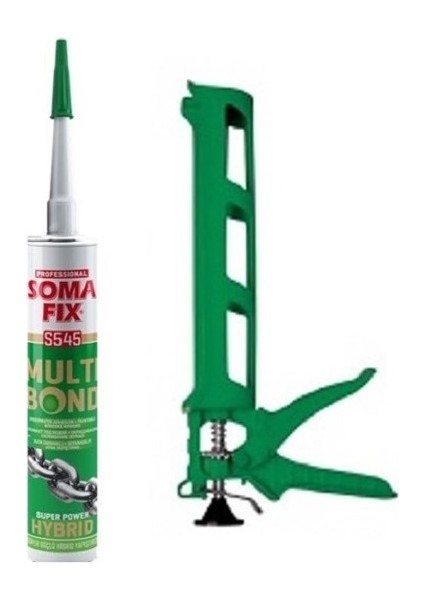 Beyaz Multibond - High Tack Hibrid Sıvı Çivi Korniş Seramik Extra Kuvvetli Yapıştırıcısı ve Silikon Tabancası Seti