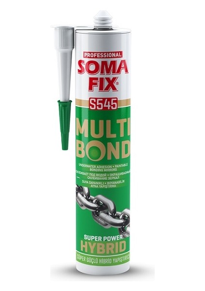 Beyaz Multibond - High Tack Hibrid Sıvı Çivi Korniş Seramik Extra Kuvvetli Yapıştırıcısı ve Silikon Tabancası Seti