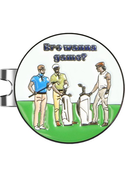 Golf Şapkası Klipli Golf Topu Işaretleyici Vizör Putt Pozisyon Insan Desen (Yurt Dışından)