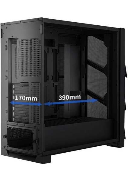 Air 4x ARGB USB 3.0 + Type C PSU Yok ATX Mid Tower Gaming Bilgisayar Kasası Siyah