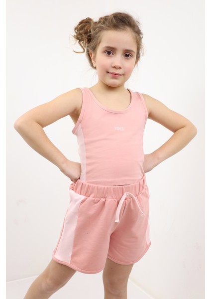 Toontoy Kız Çocuk Nakışlı Şortlu Takım