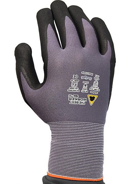 TBW51 Mikro Köpük Nitril Kaplama Avuç İçi Dotlu İş Eldiveni fırsatları