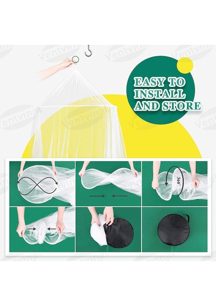 Cibinlik, Seyahat ve Kullanım Için Evrensel Beyaz Böcek Koruma Siperi, 12 Yapışkan Kancalı Komple Kit, Boyut 60×250×1250CM (Yurt Dışından) indirimleri