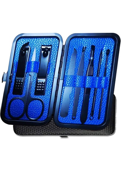 Tırnak Makası Seti 8'i 1 Arada Erkekler Kadınlar Için Profesyonel Kişisel Tırnak Bakım Seti (Mavi) (Yurt Dışından)