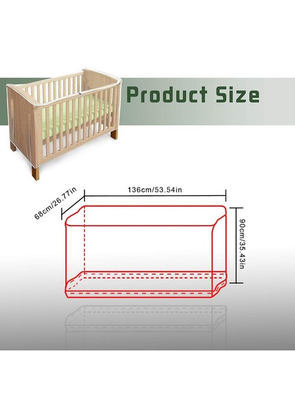 Bebek Yatağı Cibinlik, Fermuarlı Kedi Cibinlik, Taşınabilir Bebek Beşik Cibinlik Beşik ve Beşik Için Ince Örgü Sivrisinek Kovucu (60*130CM*90CM) (Yurt Dışından) fiyatları
