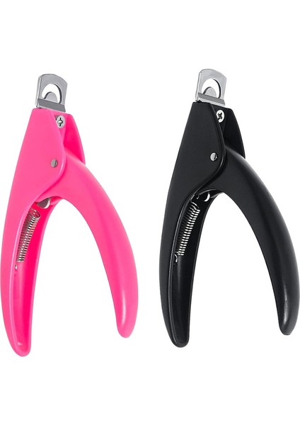 2 Adet Tırnak Kesici Seti Yapay Tırnak Sanatı Manikür Aletleri Için Tırnak Ucu Düzeltici (Siyah, Pembe) (Yurt Dışından)