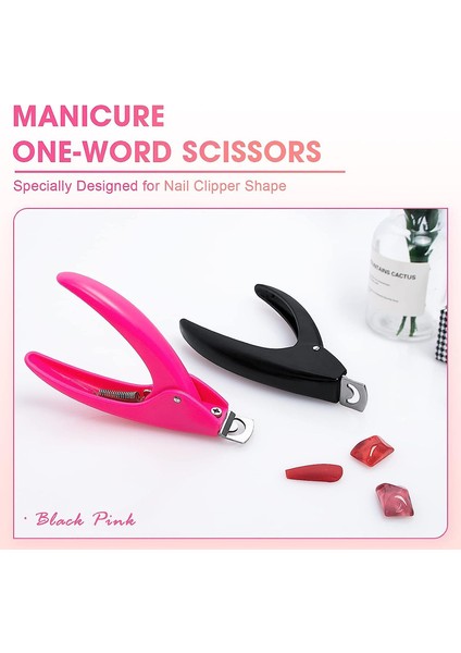 2 Adet Tırnak Kesici Seti Yapay Tırnak Sanatı Manikür Aletleri Için Tırnak Ucu Düzeltici (Siyah, Pembe) (Yurt Dışından) fiyatları