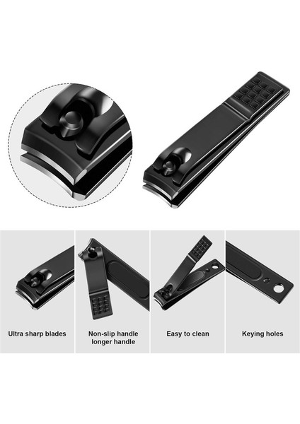 12 Parça Tırnak Makası Seti Kadınlar Erkekler Için Paslanmaz Çelik Tırnak Kesici (Küçük, Siyah) (Yurt Dışından) modelleri