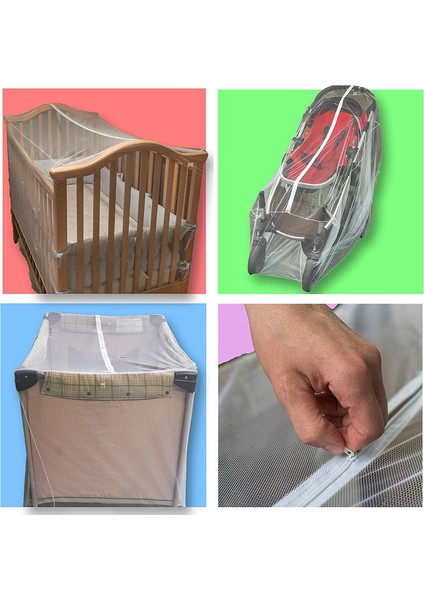 Pack N Play Seyahat Karyolaları Için Fermuarlı Cibinlik - Beşiklere, Pusetlere ve Çocuk Parklarına Uyar - Evrensel Boyut, Elastikli Taşınabilir ve Dayanıklı Örgü Ağ (Yurt Dışından) fırsatları