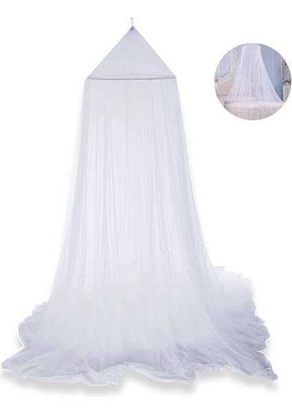 Beyaz Cibinlik Gölgelik, Prenses Gölgelik Cibinlik Kubbe Bebek Veya Çocuk Odası Için Polyester Dekorasyon (Yükseklik 250 Cm) (Yurt Dışından)