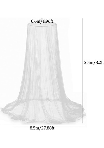 Beyaz Cibinlik Gölgelik, Prenses Gölgelik Cibinlik Kubbe Bebek Veya Çocuk Odası Için Polyester Dekorasyon (Yükseklik 250 Cm) (Yurt Dışından) fiyatları