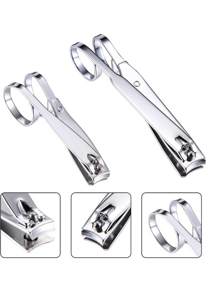 4 Paket Tırnak Makası Ayak Tırnak Makası Paslanmaz Çelik Kenar Tırnak Makası Seti, Büyük ve Küçük (Yurt Dışından) fırsatları