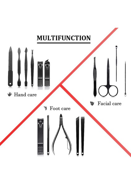 15 Adet Profesyonel Paslanmaz Çelik Tırnak Makası Seyahat ve Bakım Seti (Kırmızı) (Yurt Dışından) fırsatları