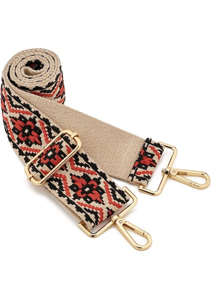 Geniş Omuz Askısı Ayarlanabilir Yedek Kemer Çapraz Kanvas Kanvas Çanta (Siyah Turuncu ÇIÇEKLER)80-130CM (Yurt Dışından)