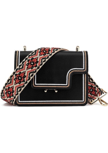 Geniş Omuz Askısı Ayarlanabilir Yedek Kemer Çapraz Kanvas Kanvas Çanta (Siyah Turuncu ÇIÇEKLER)80-130CM (Yurt Dışından) fırsatları