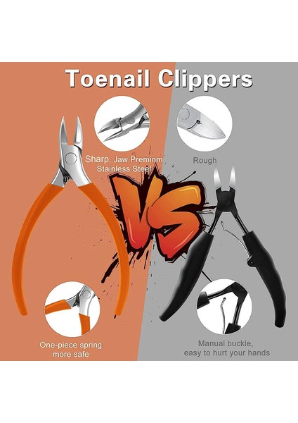 Kalın ve Batık Ayak Tırnakları Için Paslanmaz Çelik Tırnak Makası, Silikon Saplı, Turuncu (Yurt Dışından) fiyatları