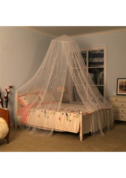 Dıy Parlak Yıldızlar, Beyaz Cibinlik Yoğunlaştırıcı ve Çocuklar, Erkekler ve Kızlar Için Daha Iyi Kalite ile Yeni Yükseltilmiş Yuvarlak Kubbe Yatak Kanopisi (Yurt Dışından) modelleri