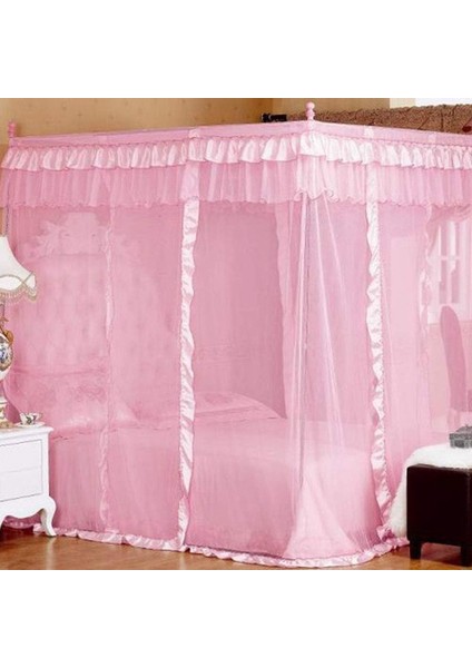 Dört Köşe Cibinlik Yatak Perdesi Gölgelik Filesi Cibinlik Ev Yatak Takımı (Pembe 1. 2 * 2. 0m) (Yurt Dışından) modelleri