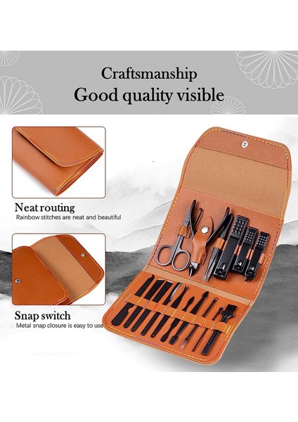 16 Adet Kişisel Bakım Tırnak Makası Seti Paslanmaz Çelik Profesyonel Pedikür Bakım Seti (Kahverengi) (Yurt Dışından) indirimleri