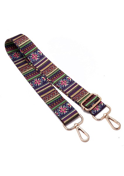 Geniş Omuz Askısı Ayarlanabilir Yedek Kemer Crossbody Kanvas Çanta (Etnik Tarz Altın Toka) (Yurt Dışından) indirimleri