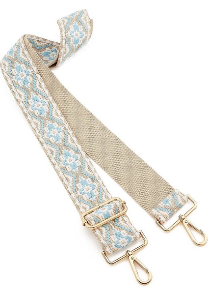 Geniş Omuz Askısı Ayarlanabilir Yedek Kemer Çapraz Kanvas Çanta(Beyazaçık Mavi Çiçekler) (Yurt Dışından) modelleri