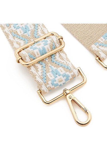 Geniş Omuz Askısı Ayarlanabilir Yedek Kemer Çapraz Kanvas Çanta(Beyazaçık Mavi Çiçekler) (Yurt Dışından) fırsatları