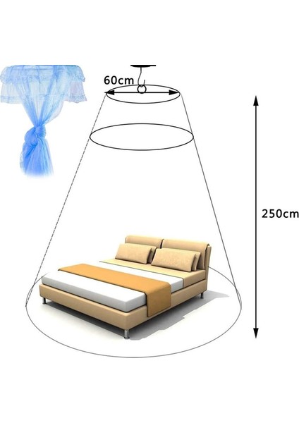 Yatak Cibinliği, Nalcy Dome Cibinlik, Yatak Kanopisi, Yüksek Kaliteli Polyester ile Evrensel Beyaz Kubbe Cibinlik, Tek/çift Kişilik Yataklar Için Uygun (Mavi) (Yurt Dışından) fiyatları
