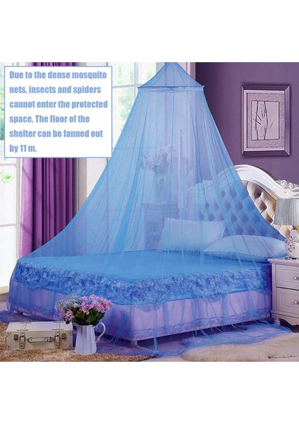 Yatak Cibinliği, Nalcy Dome Cibinlik, Yatak Kanopisi, Yüksek Kaliteli Polyester ile Evrensel Beyaz Kubbe Cibinlik, Tek/çift Kişilik Yataklar Için Uygun (Mavi) (Yurt Dışından) fırsatları