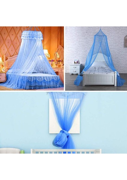 Yatak Cibinliği, Nalcy Dome Cibinlik, Yatak Kanopisi, Yüksek Kaliteli Polyester ile Evrensel Beyaz Kubbe Cibinlik, Tek/çift Kişilik Yataklar Için Uygun (Mavi) (Yurt Dışından) indirimleri